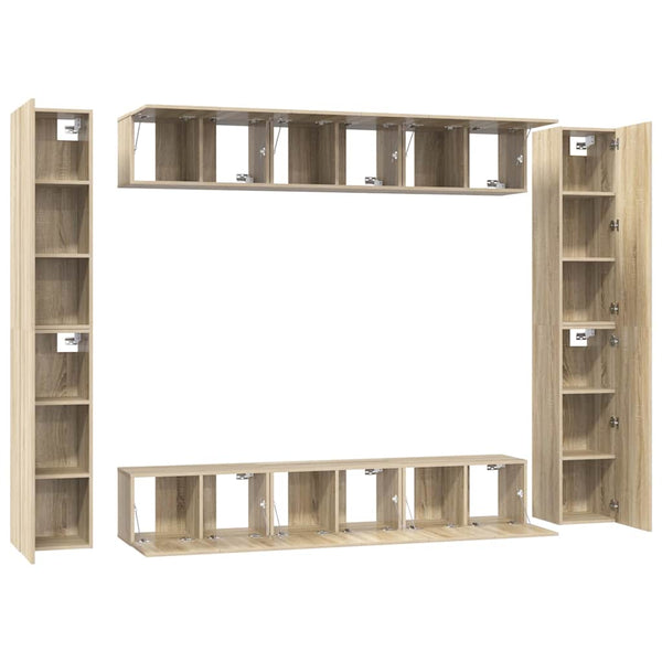vidaXL 10-piece TV Cabinet Set Sonoma Oak Engineered Wood