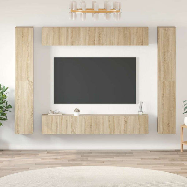 vidaXL 10-piece TV Cabinet Set Sonoma Oak Engineered Wood