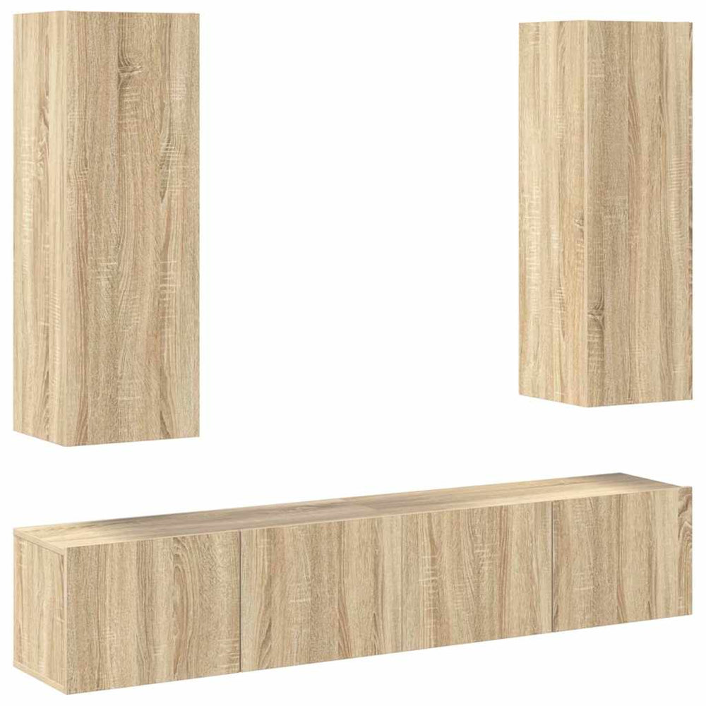 vidaXL 4-Piece TV Cabinet Set Sonoma Oak Engineered Wood
