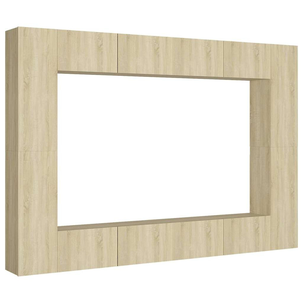 vidaXL 8-Piece TV Cabinet Set Sonoma Oak Engineered Wood