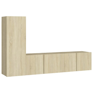 vidaXL 3-Piece TV Cabinet Set Sonoma Oak Engineered Wood