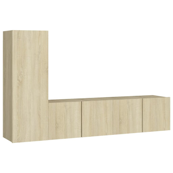 vidaXL 3-Piece TV Cabinet Set Sonoma Oak Engineered Wood