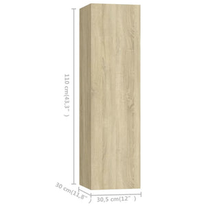 vidaXL 3-Piece TV Cabinet Set Sonoma Oak Engineered Wood