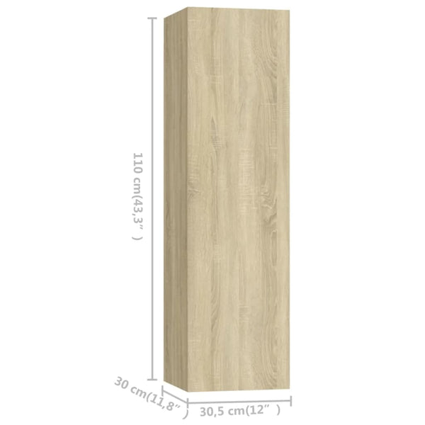 vidaXL 3-Piece TV Cabinet Set Sonoma Oak Engineered Wood