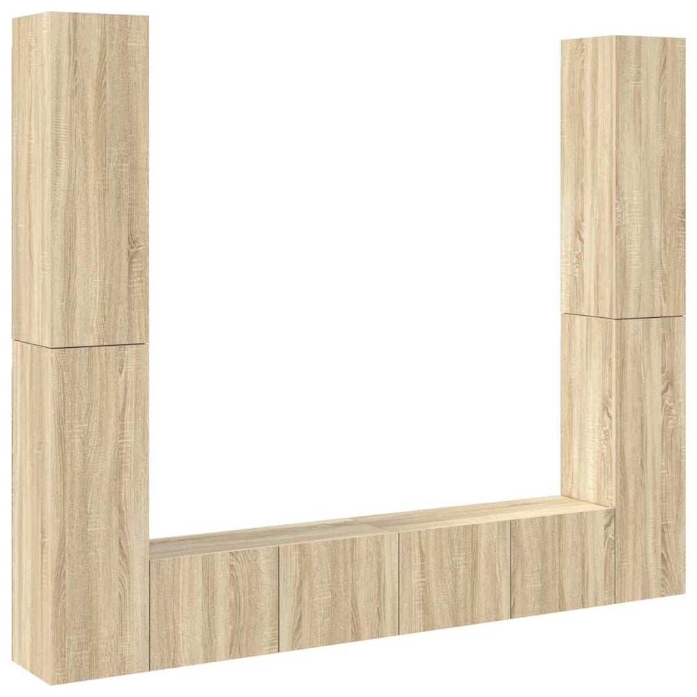 vidaXL 6-Piece TV Cabinet Set Sonoma Oak Engineered Wood