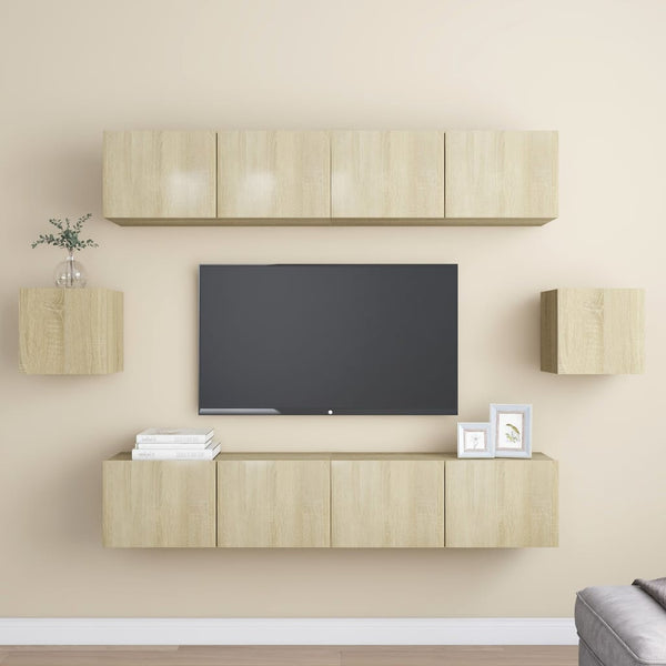 vidaXL 6-Piece TV Cabinet Set Sonoma Oak Engineered Wood