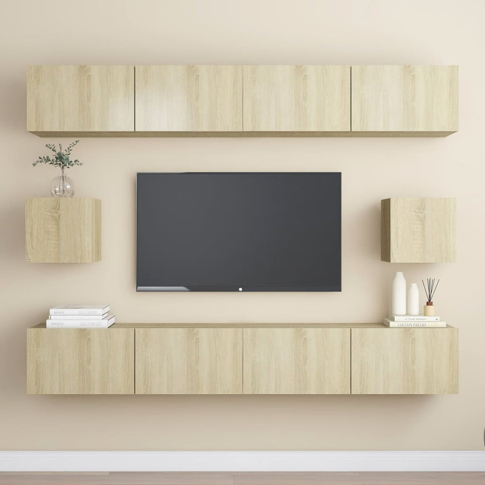 vidaXL 6-Piece TV Cabinet Set Sonoma Oak Engineered Wood
