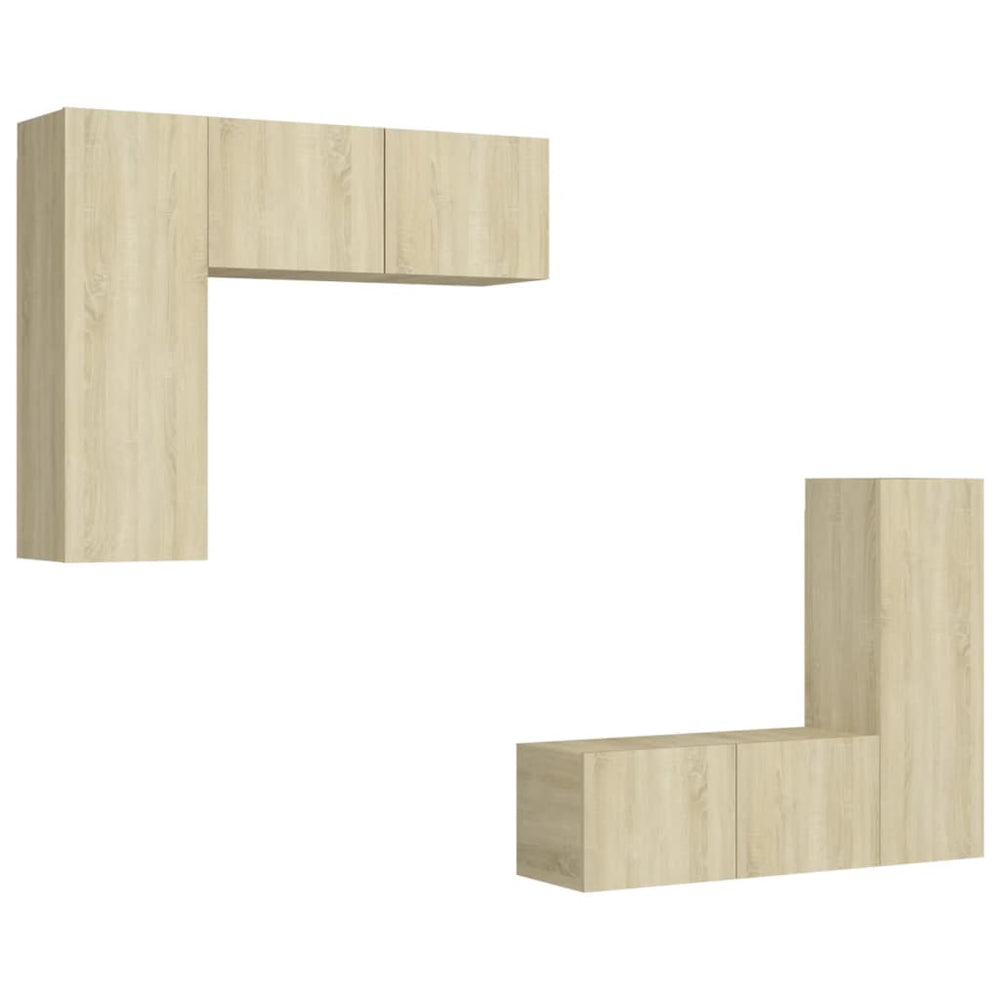 vidaXL 4-Piece TV Cabinet Set Sonoma Oak Engineered Wood