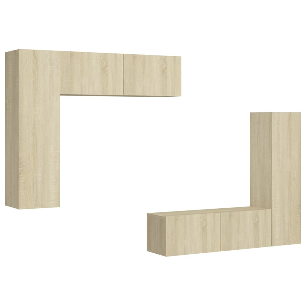 vidaXL 4-Piece TV Cabinet Set Sonoma Oak Engineered Wood