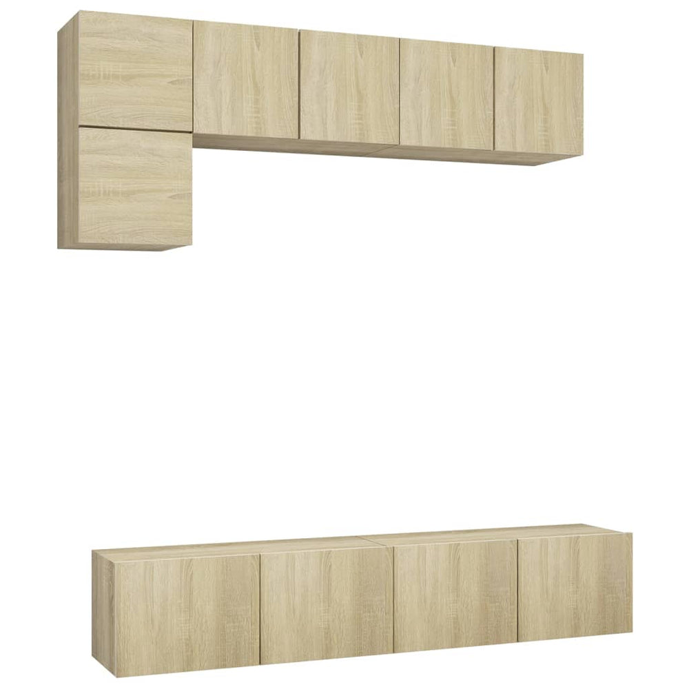 vidaXL 5-piece TV Cabinet Set Sonoma Oak Engineered Wood