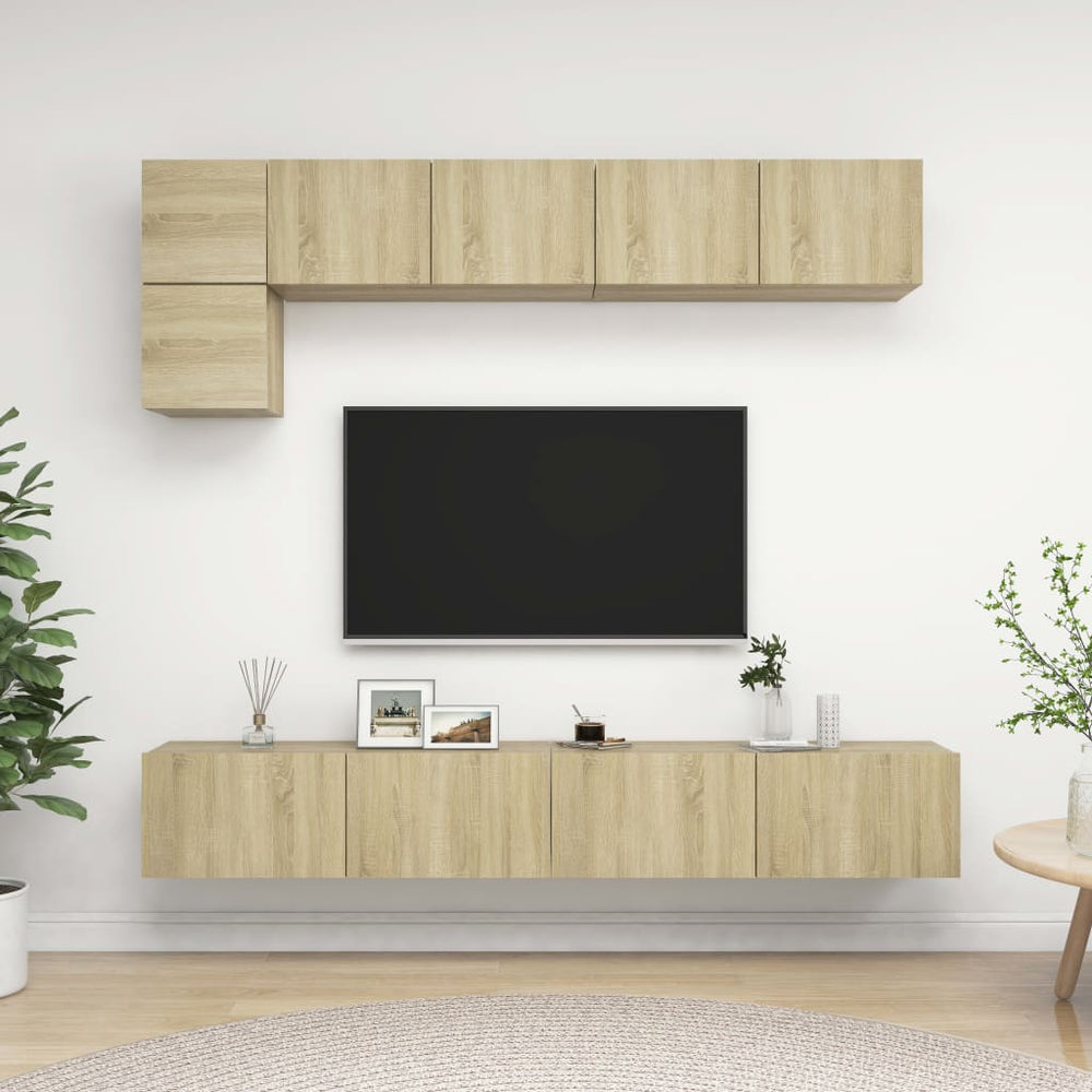 vidaXL 5-piece TV Cabinet Set Sonoma Oak Engineered Wood