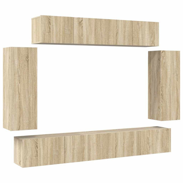 vidaXL 6-Piece TV Cabinet Set Sonoma Oak Engineered Wood
