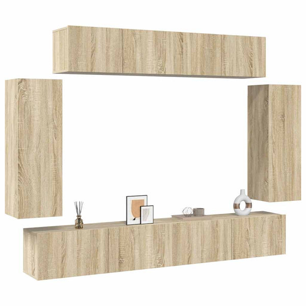 vidaXL 6-Piece TV Cabinet Set Sonoma Oak Engineered Wood
