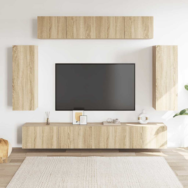 vidaXL 6-Piece TV Cabinet Set Sonoma Oak Engineered Wood