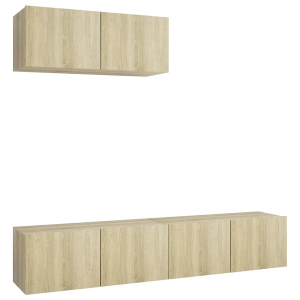 vidaXL TV Cabinets 3 pcs Sonoma Oak Engineered Wood