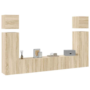 vidaXL 8-Piece TV Cabinet Set Sonoma Oak Engineered Wood