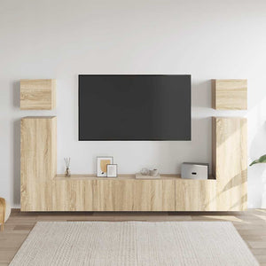 vidaXL 8-Piece TV Cabinet Set Sonoma Oak Engineered Wood