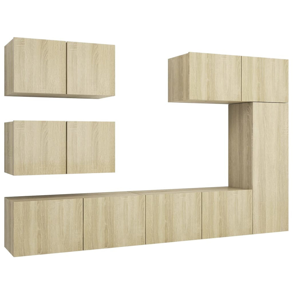 vidaXL 6-Piece TV Cabinet Set Sonoma Oak Engineered Wood