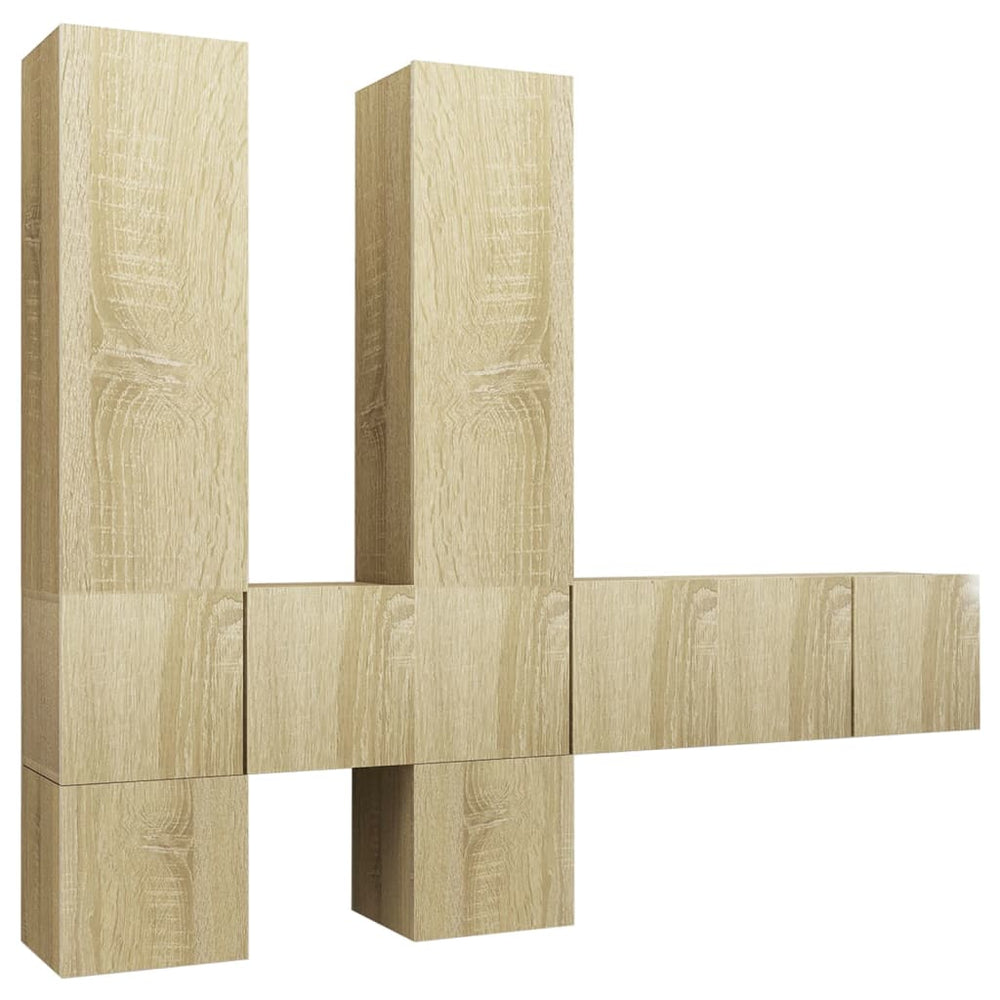 vidaXL 7-Piece TV Cabinet Set Sonoma Oak Engineered Wood