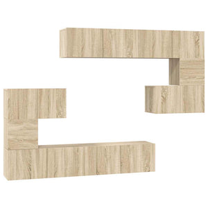 vidaXL 8-Piece TV Cabinet Set Sonoma Oak Engineered Wood
