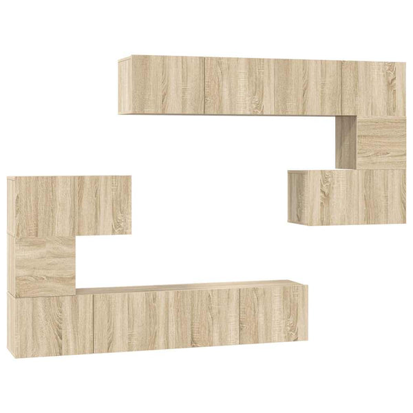 vidaXL 8-Piece TV Cabinet Set Sonoma Oak Engineered Wood