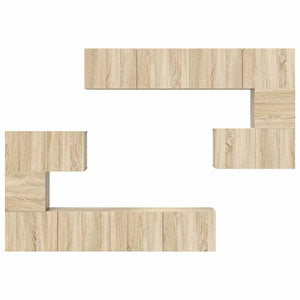 vidaXL 8-Piece TV Cabinet Set Sonoma Oak Engineered Wood