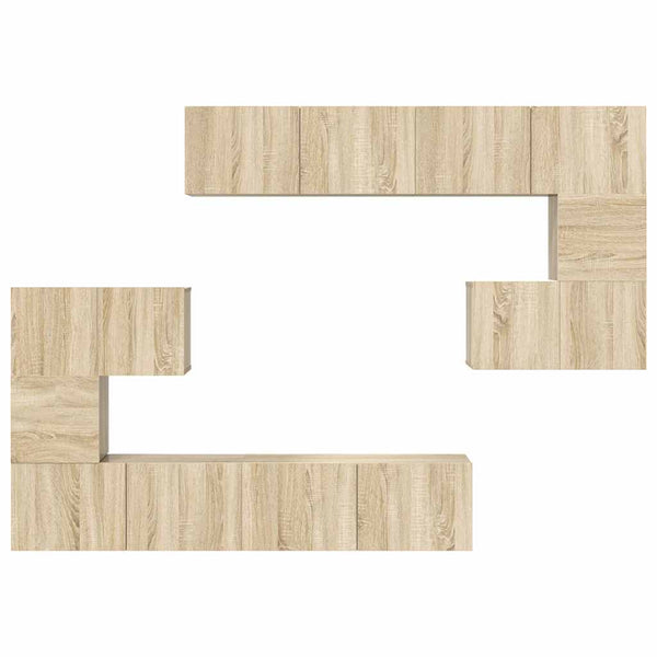 vidaXL 8-Piece TV Cabinet Set Sonoma Oak Engineered Wood