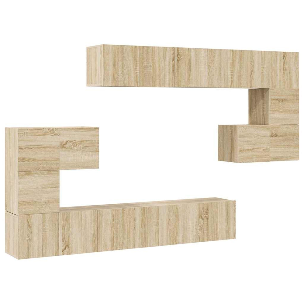 vidaXL 10-piece TV Cabinet Set Sonoma Oak Engineered Wood