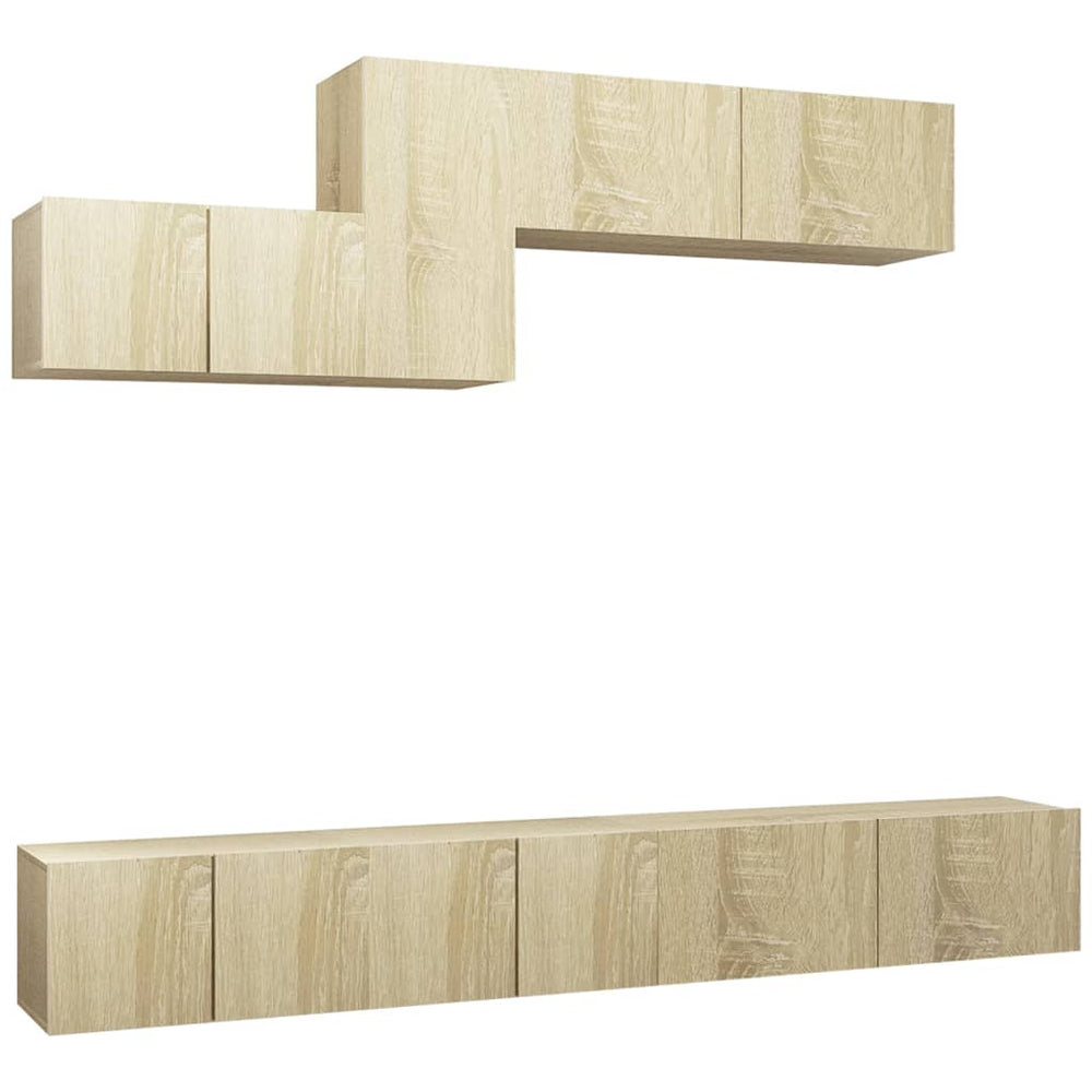 vidaXL 6-Piece TV Cabinet Set Sonoma Oak Engineered Wood