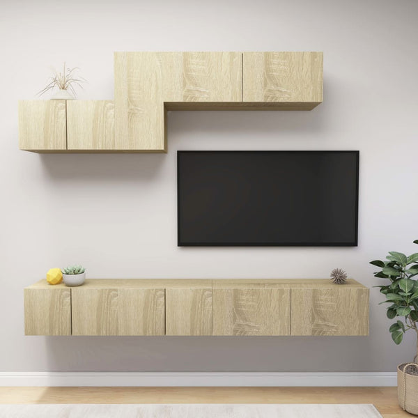 vidaXL 6-Piece TV Cabinet Set Sonoma Oak Engineered Wood