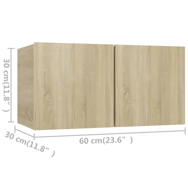 vidaXL 4-Piece TV Cabinet Set Sonoma Oak Engineered Wood