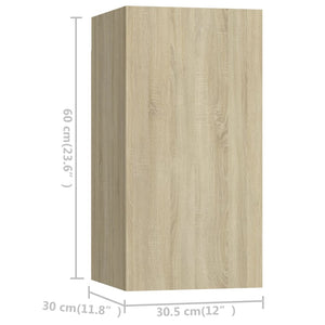 vidaXL 4-Piece TV Cabinet Set Sonoma Oak Engineered Wood