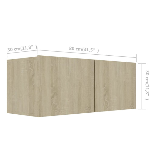 vidaXL 4-Piece TV Cabinet Set Sonoma Oak Engineered Wood