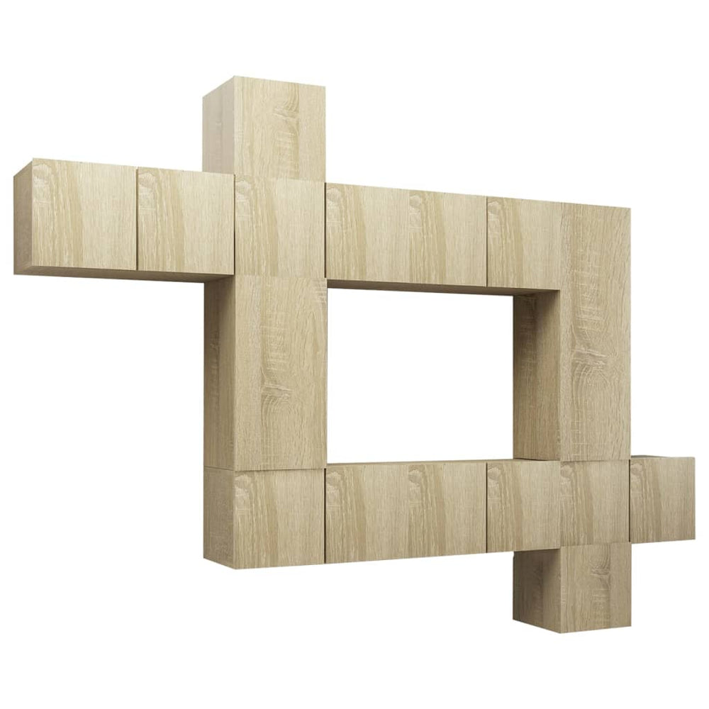 vidaXL 10-piece TV Cabinet Set Sonoma Oak Engineered Wood