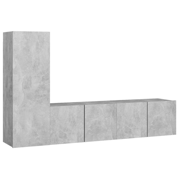 vidaXL 3-Piece TV Cabinet Set Concrete Grey Engineered Wood