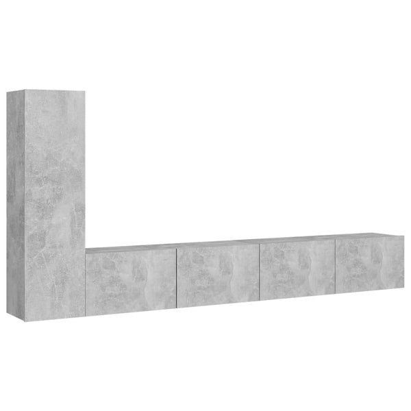 vidaXL 3-Piece TV Cabinet Set Concrete Grey Engineered Wood