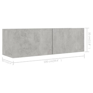 vidaXL 3-Piece TV Cabinet Set Concrete Grey Engineered Wood