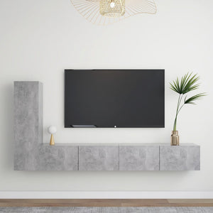 vidaXL 3-Piece TV Cabinet Set Concrete Grey Engineered Wood