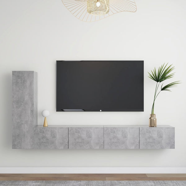 vidaXL 3-Piece TV Cabinet Set Concrete Grey Engineered Wood