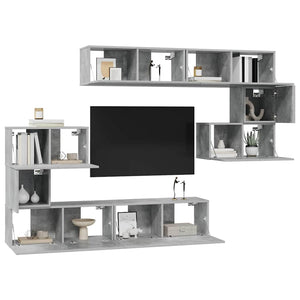 vidaXL 8-Piece TV Cabinet Set Concrete Grey Engineered Wood