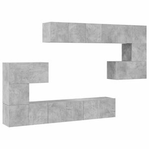 vidaXL 10-piece TV Cabinet Set Concrete Grey Engineered Wood