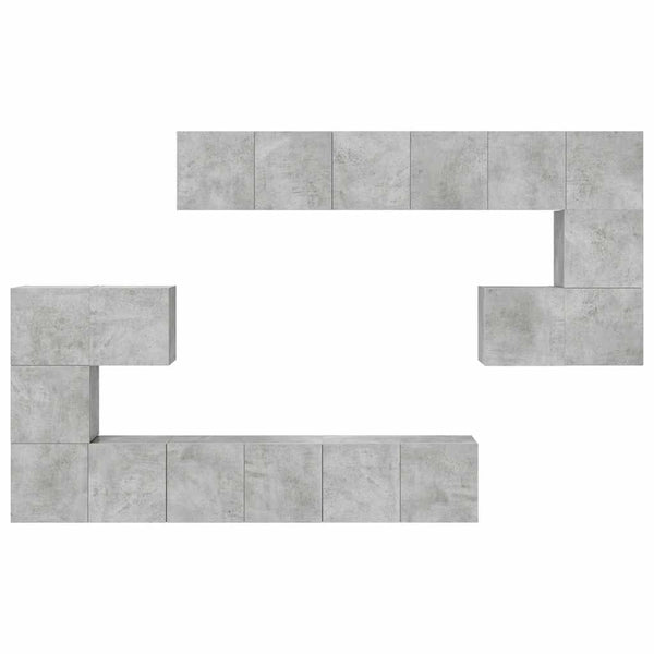 vidaXL 10-piece TV Cabinet Set Concrete Grey Engineered Wood