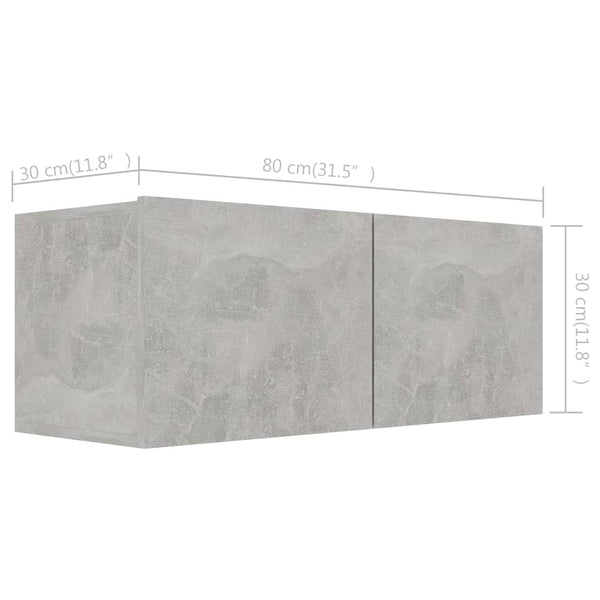 vidaXL 6-Piece TV Cabinet Set Concrete Grey Engineered Wood