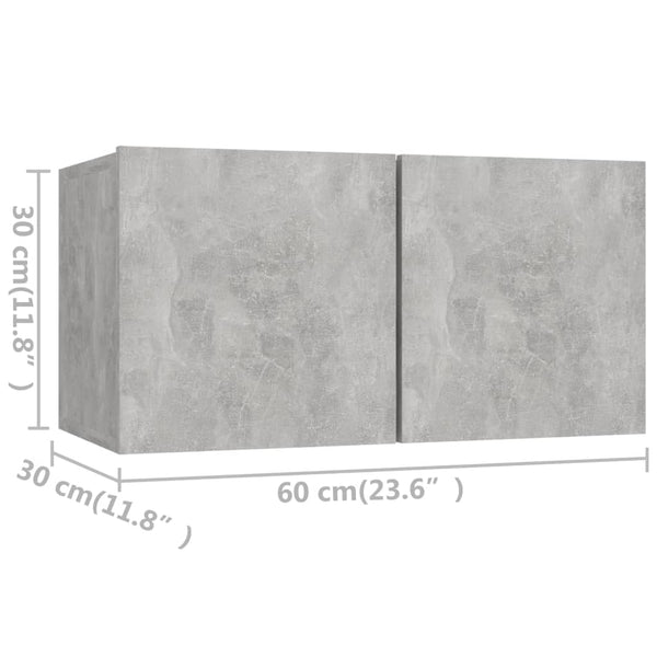 vidaXL 6-Piece TV Cabinet Set Concrete Grey Engineered Wood