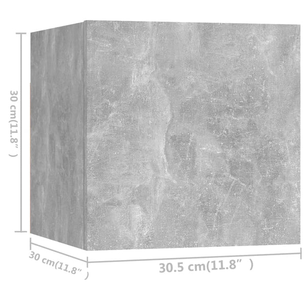 vidaXL 4-Piece TV Cabinet Set Concrete Grey Engineered Wood