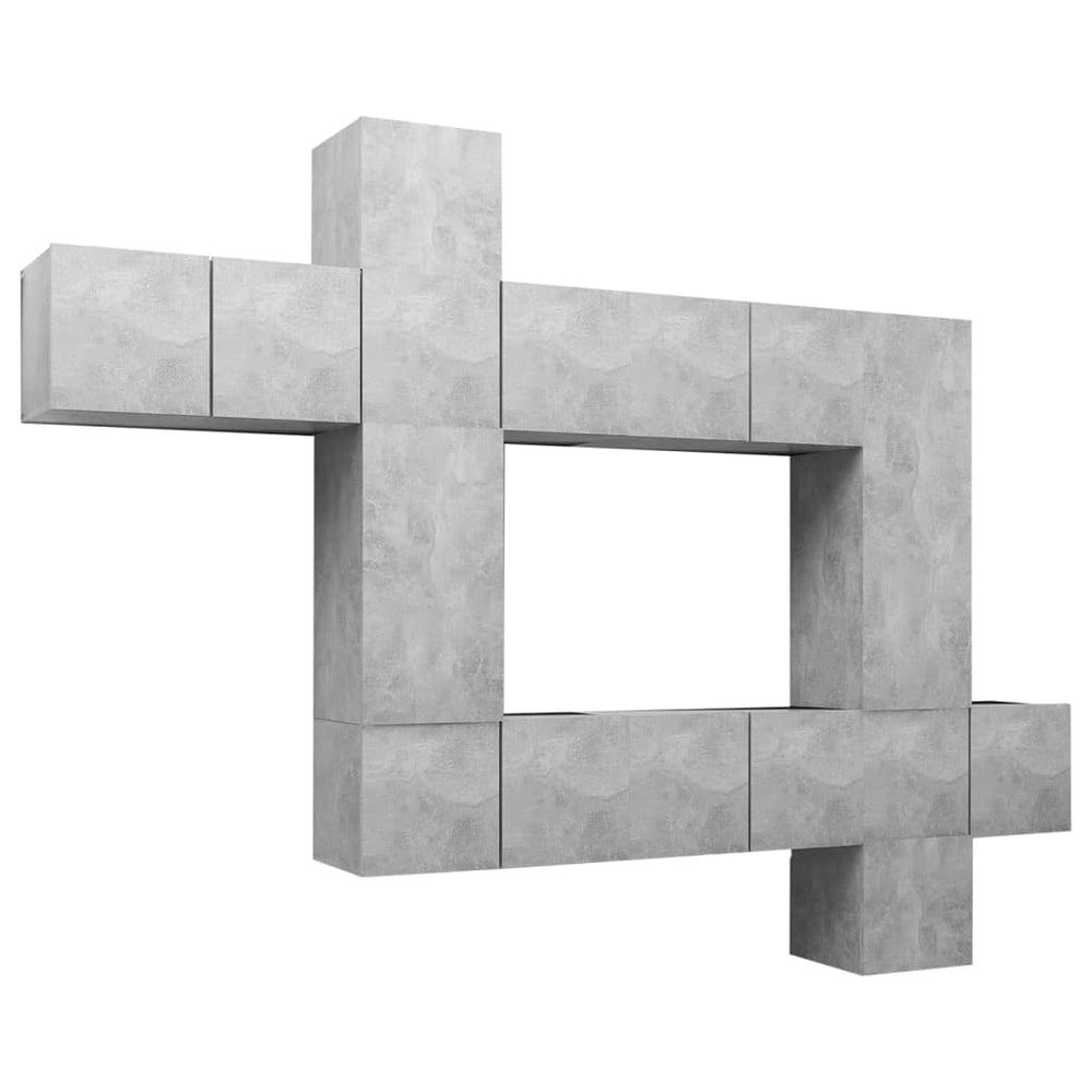 vidaXL 10-piece TV Cabinet Set Concrete Grey Engineered Wood