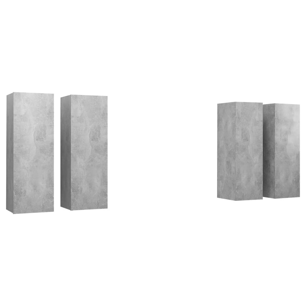 vidaXL TV Cabinets 4 pcs Concrete Grey 30.5x30x90 cm Engineered Wood