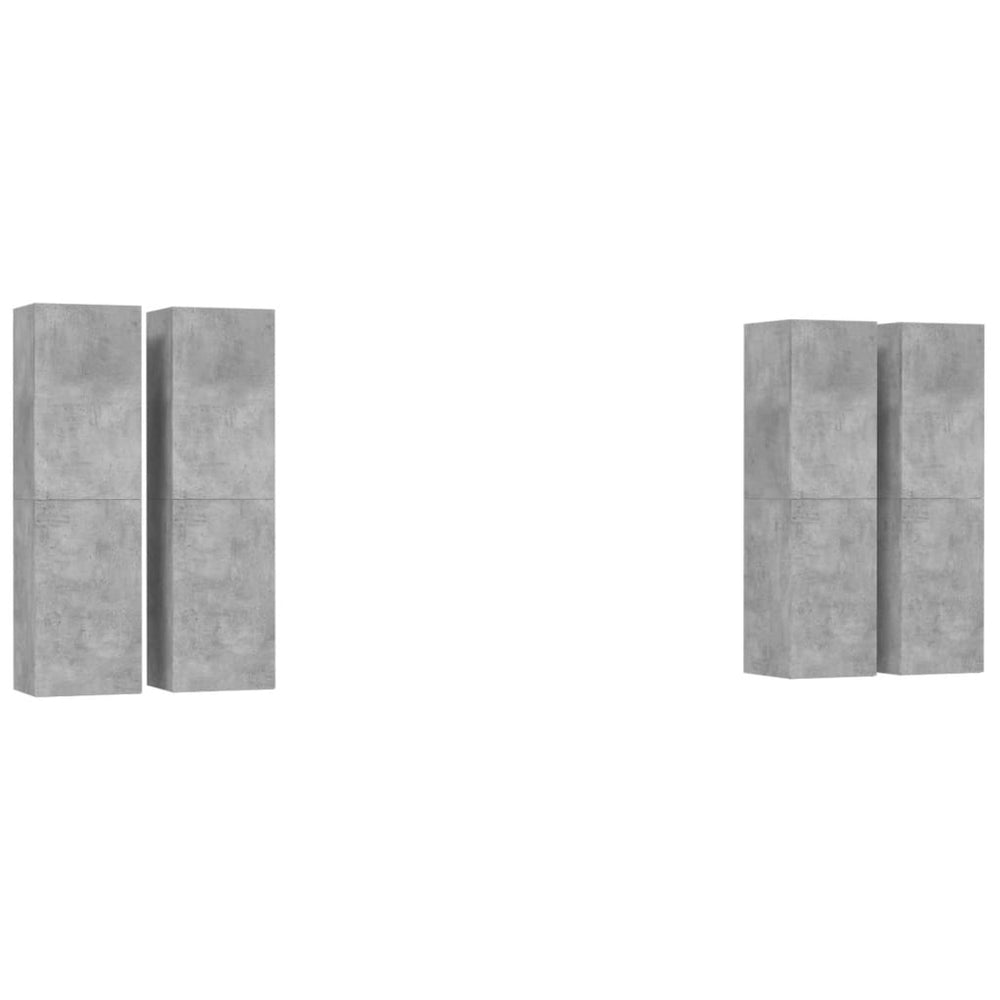 vidaXL TV Cabinets 4 pcs Concrete Gray 30.5x30x110 cm Engineered Wood
