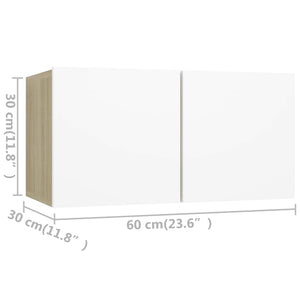 vidaXL 3-Piece TV Cabinet Set White Sonoma Oak Engineered Wood