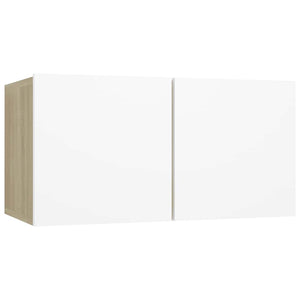 vidaXL 3-Piece TV Cabinet Set White Sonoma Oak Engineered Wood